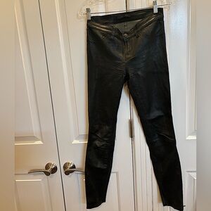 J BRAND Olive Green Lamb Leather pants - S 26